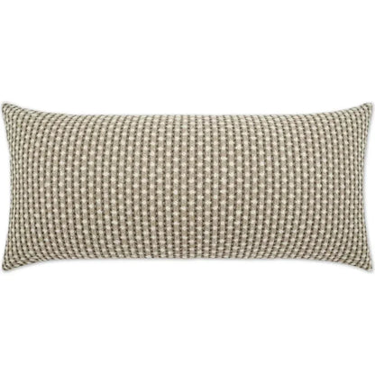 Outdoor Dot Dash Lumbar Pillow - Taupe-Outdoor Pillows-D.V. Kap-LOOMLAN