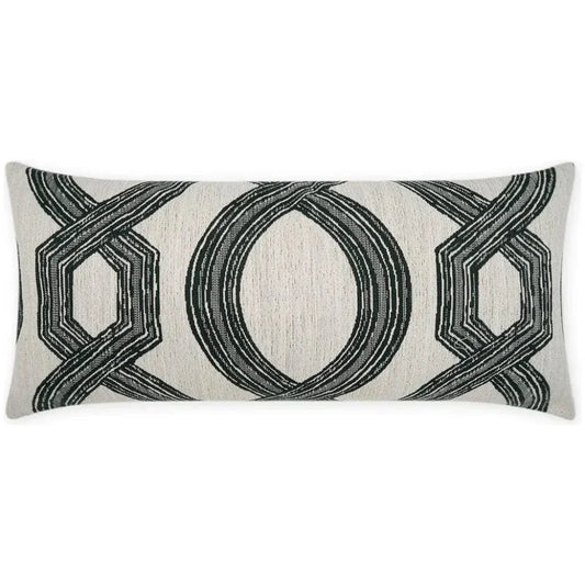 Outdoor Evadne Lumbar Pillow - Black-Outdoor Pillows-D.V. Kap-LOOMLAN