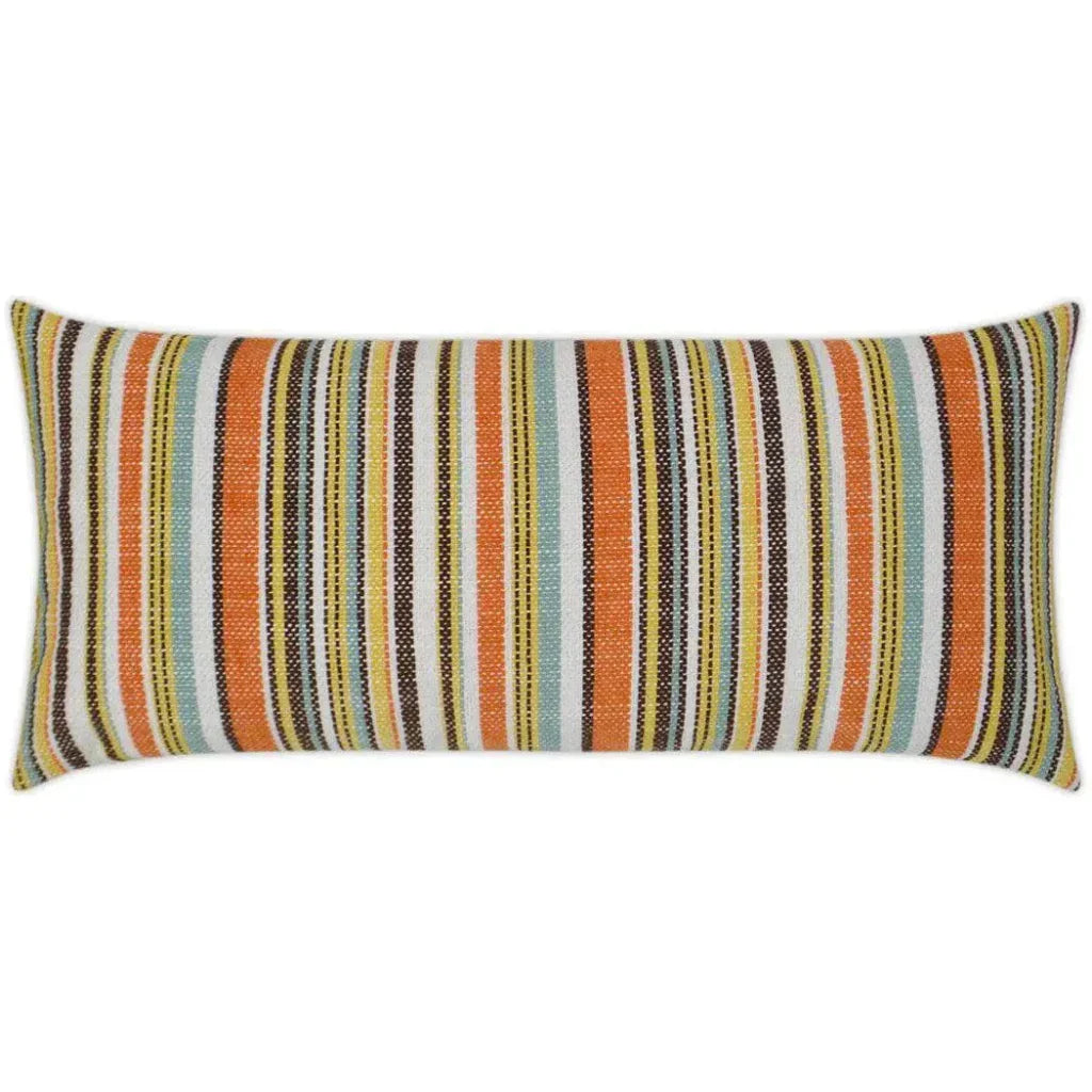 Outdoor Fancy Stripe Lumbar Pillow - Multi-Outdoor Pillows-D.V. Kap-LOOMLAN