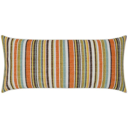 Outdoor Fancy Stripe Lumbar Pillow - Multi-Outdoor Pillows-D.V. Kap-LOOMLAN