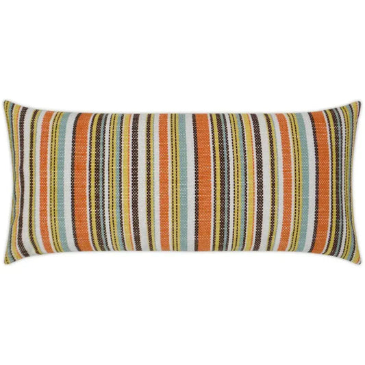 Outdoor Fancy Stripe Lumbar Pillow - Multi-Outdoor Pillows-D.V. Kap-LOOMLAN
