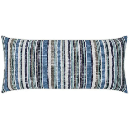 Outdoor Fancy Stripe Lumbar Pillow - Navy-Outdoor Pillows-D.V. Kap-LOOMLAN