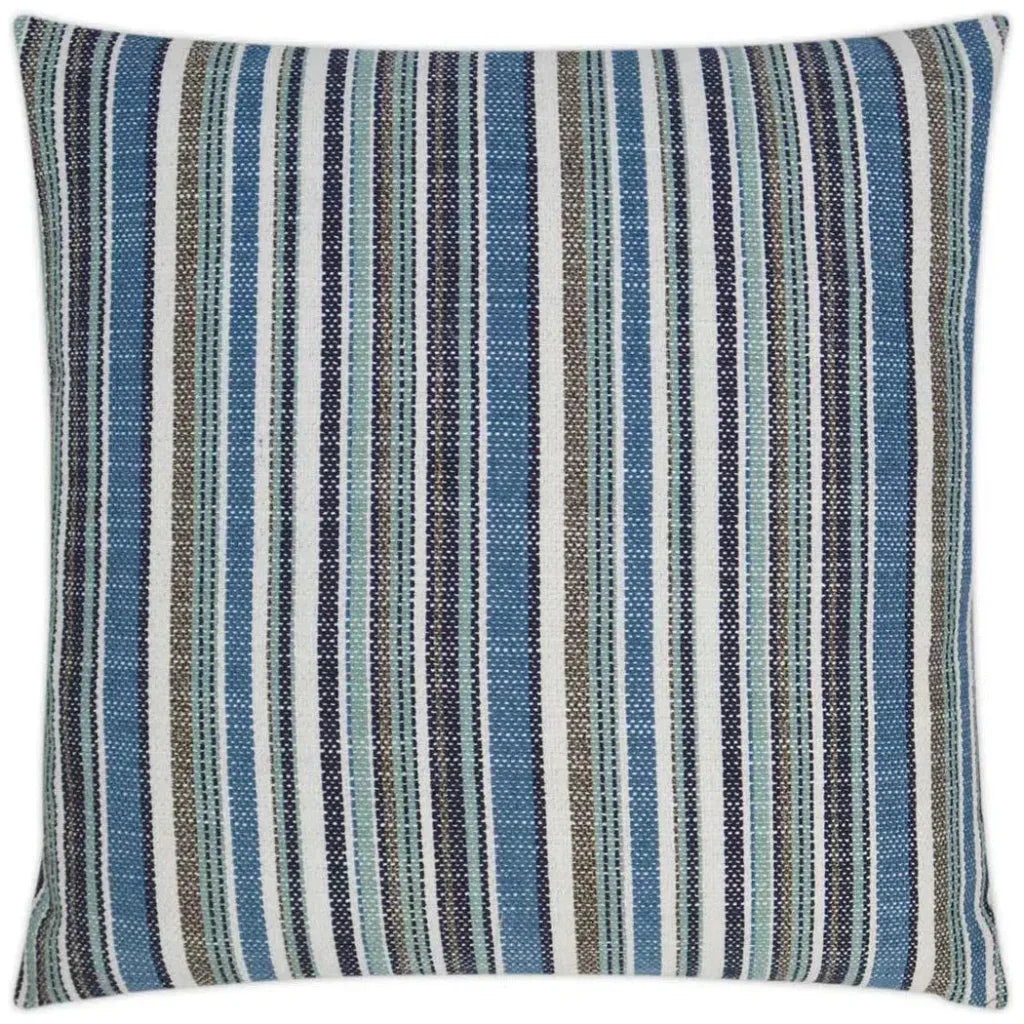 Outdoor Fancy Stripe Pillow - Navy-Outdoor Pillows-D.V. Kap-LOOMLAN
