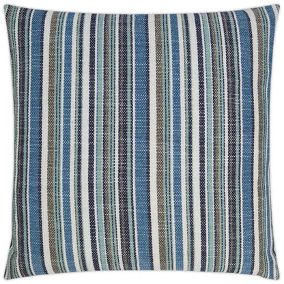 Outdoor Fancy Stripe Pillow - Navy-Outdoor Pillows-D.V. Kap-LOOMLAN