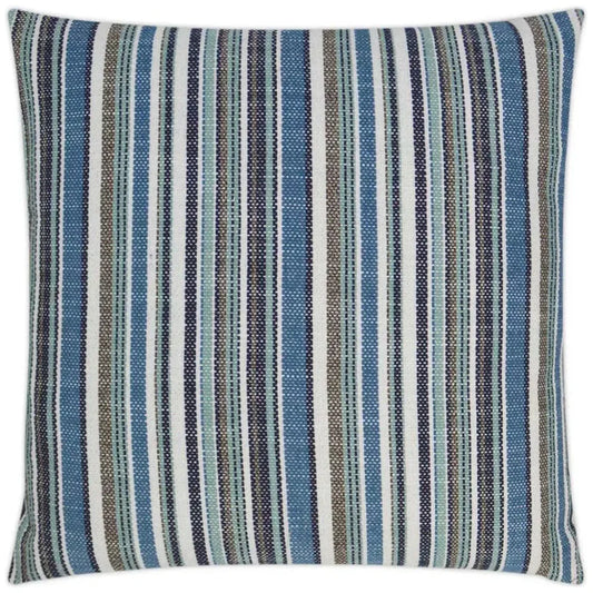 Outdoor Fancy Stripe Pillow - Navy-Outdoor Pillows-D.V. Kap-LOOMLAN