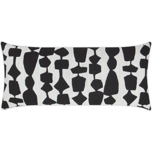Outdoor Freya Lumbar Pillow - Black-Outdoor Pillows-D.V. Kap-LOOMLAN