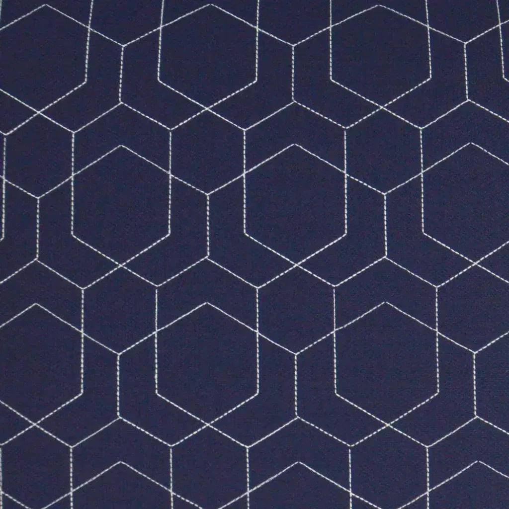 Outdoor Hex Quilt Lumbar Pillow - Navy-Outdoor Pillows-D.V. Kap-LOOMLAN