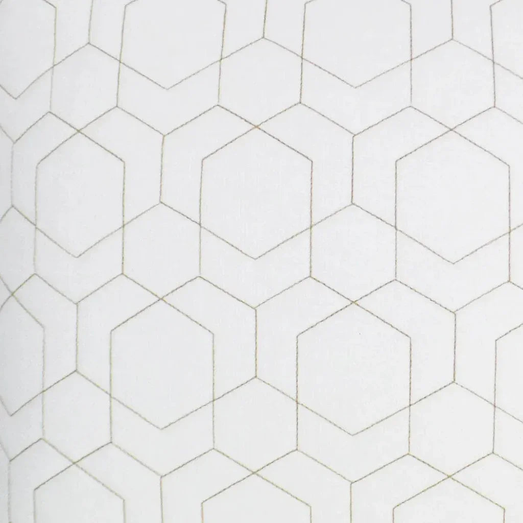 Outdoor Hex Quilt Lumbar Pillow - White-Outdoor Pillows-D.V. Kap-LOOMLAN