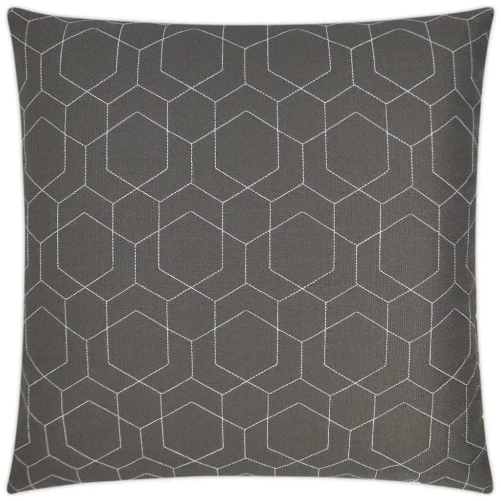 Outdoor Hex Quilt Pillow - Grey-Outdoor Pillows-D.V. Kap-LOOMLAN
