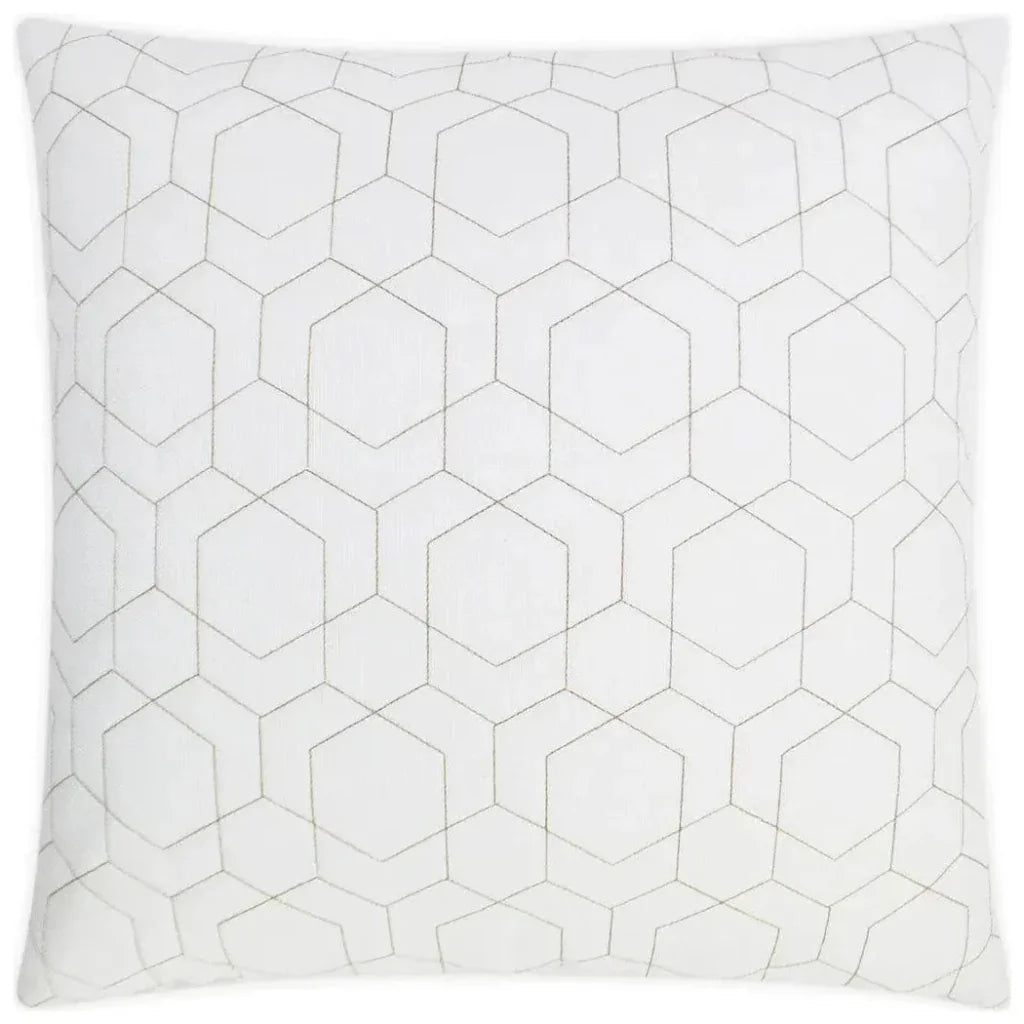 Outdoor Hex Quilt Pillow - White-Outdoor Pillows-D.V. Kap-LOOMLAN