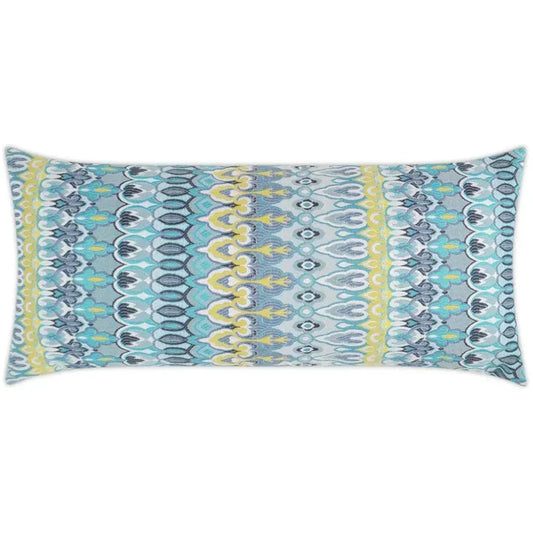 Outdoor Kanthum Lumbar Pillow - Turquoise-Outdoor Pillows-D.V. Kap-LOOMLAN