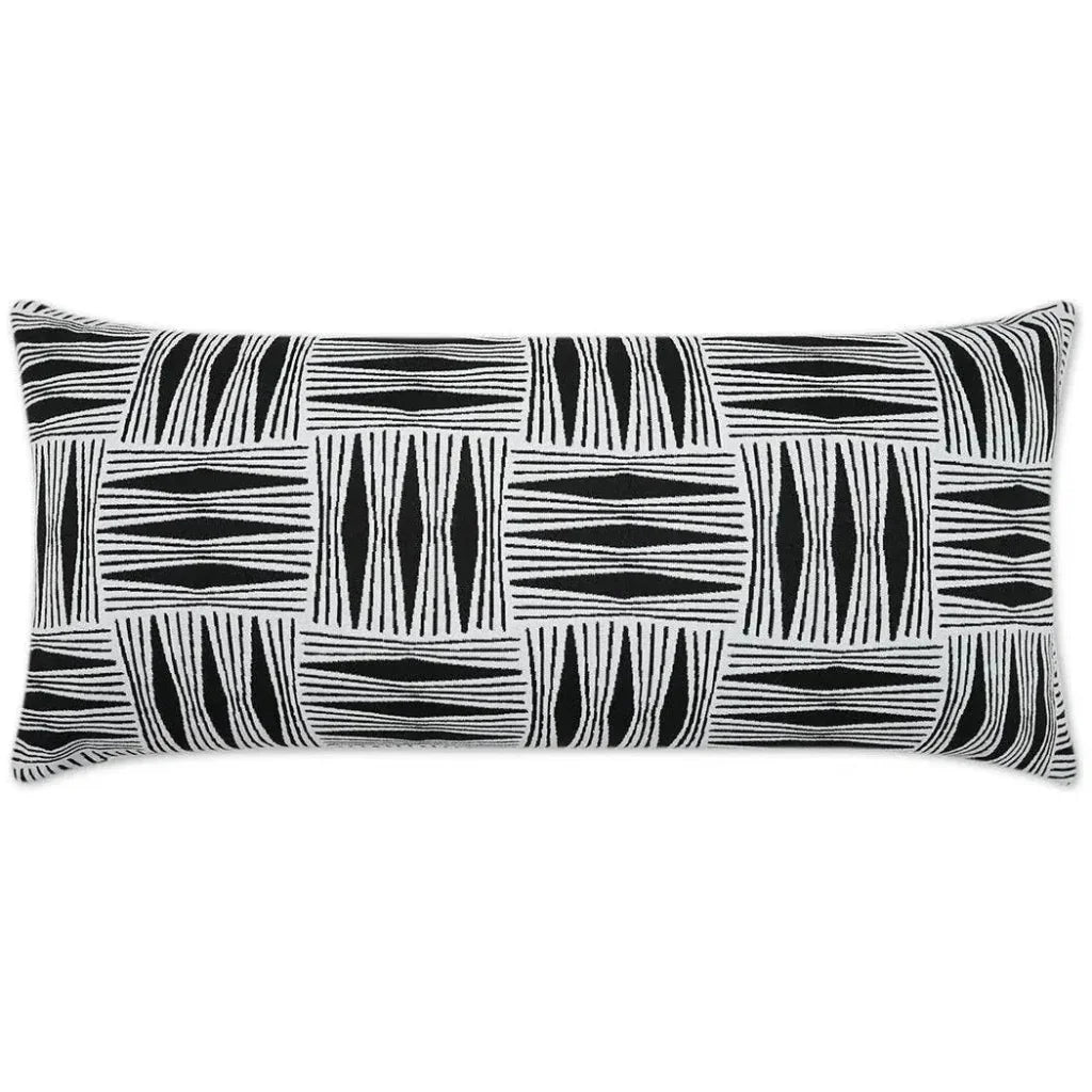 Outdoor Kizomba Lumbar Pillow - Ebony-Outdoor Pillows-D.V. Kap-LOOMLAN