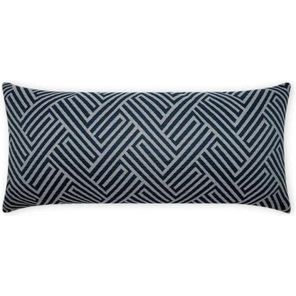 Outdoor Mandros Lumbar Pillow - Navy-Outdoor Pillows-D.V. Kap-LOOMLAN