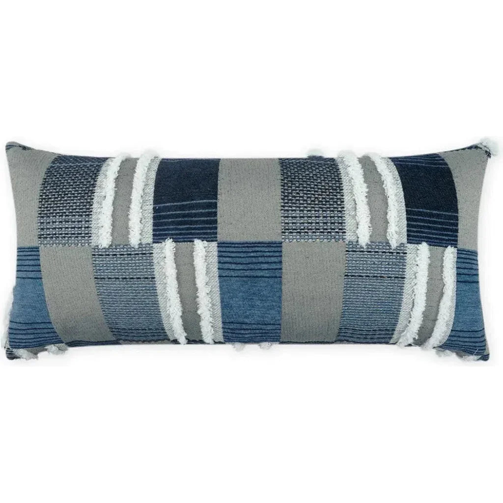 Outdoor Mickey Lumbar Pillow - Indigo-Outdoor Pillows-D.V. Kap-LOOMLAN