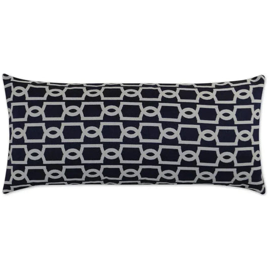 Outdoor Ocean Gate Lumbar Pillow - Navy-Outdoor Pillows-D.V. Kap-LOOMLAN