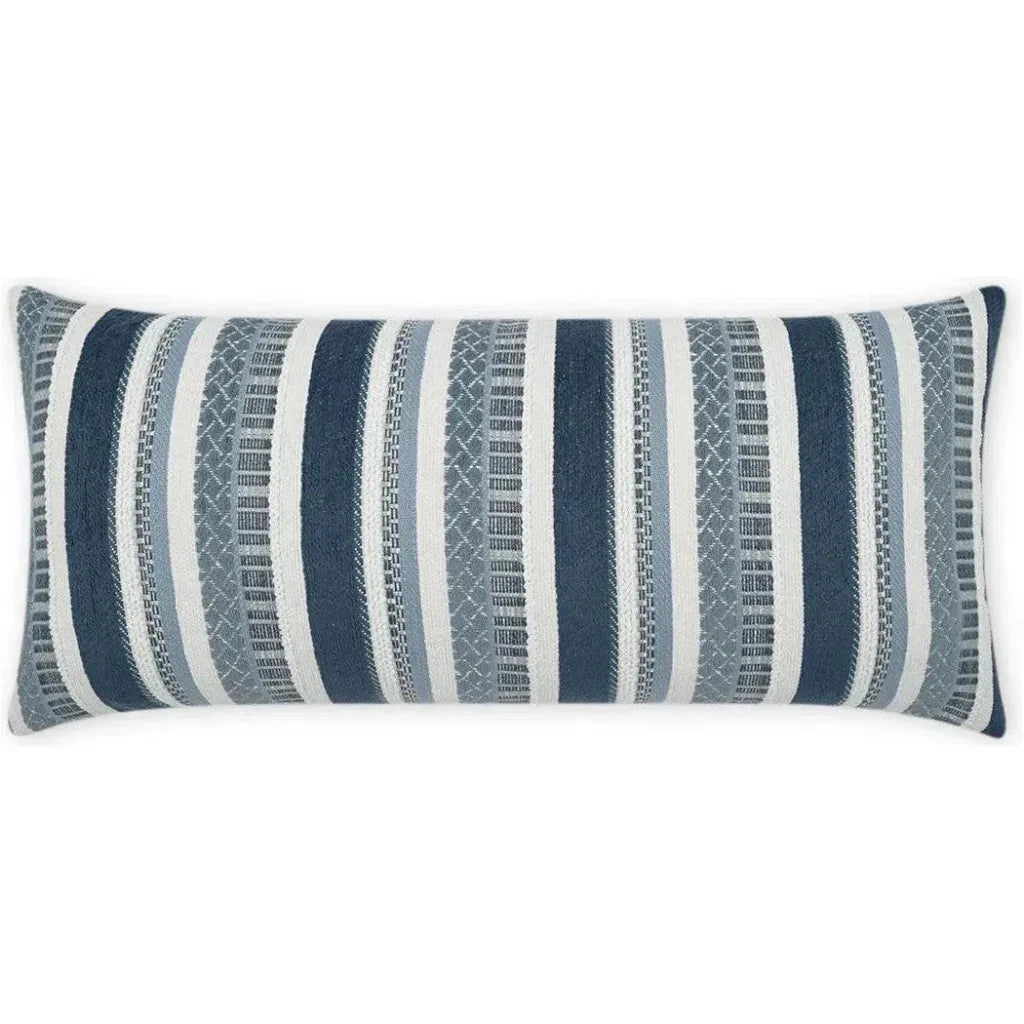 Outdoor Oriana Lumbar Pillow - Indigo-Outdoor Pillows-D.V. Kap-LOOMLAN