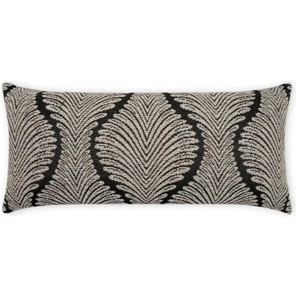 Outdoor Palmyra Lumbar Pillow - Black-Outdoor Pillows-D.V. Kap-LOOMLAN