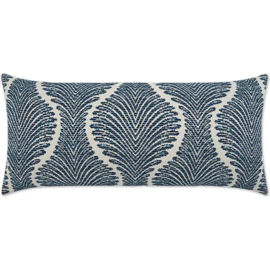 Outdoor Palmyra Lumbar Pillow - Navy-Outdoor Pillows-D.V. Kap-LOOMLAN