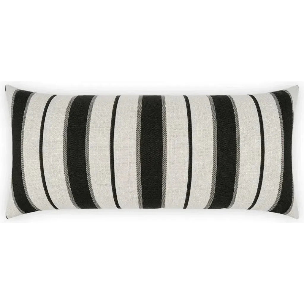 Outdoor Paruani Lumbar Pillow - Ebony-Outdoor Pillows-D.V. Kap-LOOMLAN