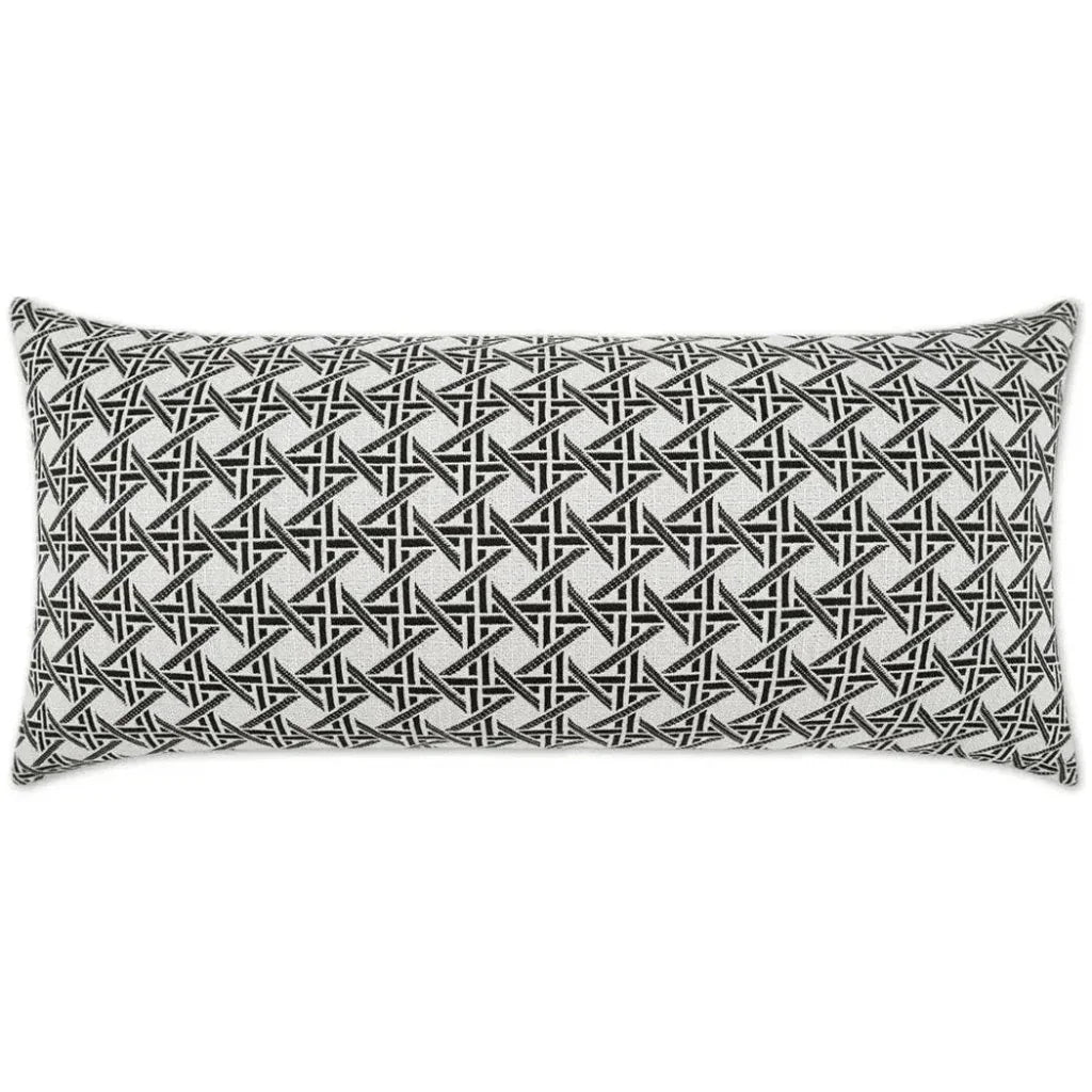 Outdoor Pella Lumbar Pillow - Ebony-Outdoor Pillows-D.V. Kap-LOOMLAN