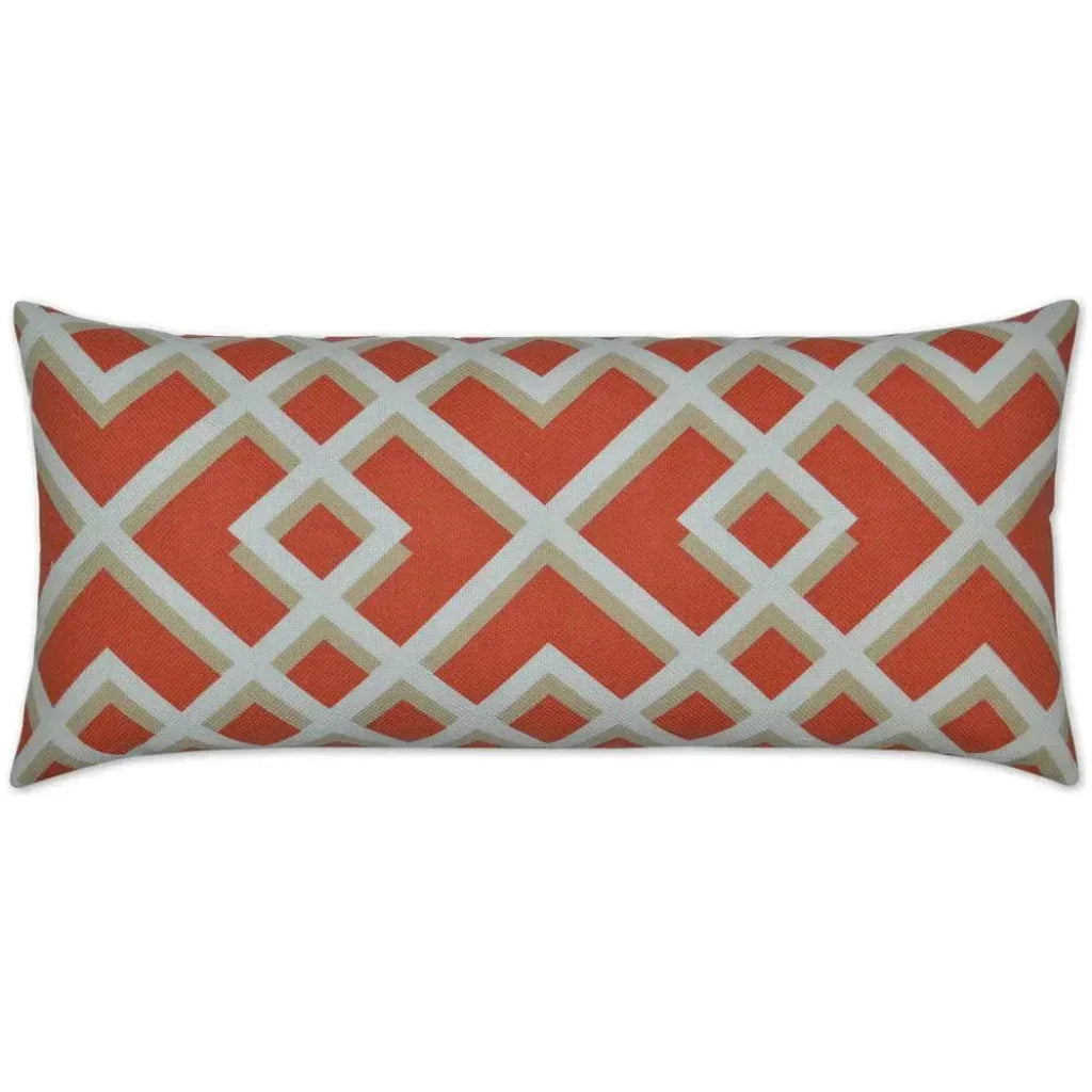 Outdoor Pergola Lumbar Pillow - Coral-Outdoor Pillows-D.V. Kap-LOOMLAN