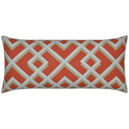 Outdoor Pergola Lumbar Pillow - Coral-Outdoor Pillows-D.V. Kap-LOOMLAN