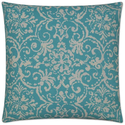 Outdoor Print Affair Pillow - Turquoise-Outdoor Pillows-D.V. Kap-LOOMLAN