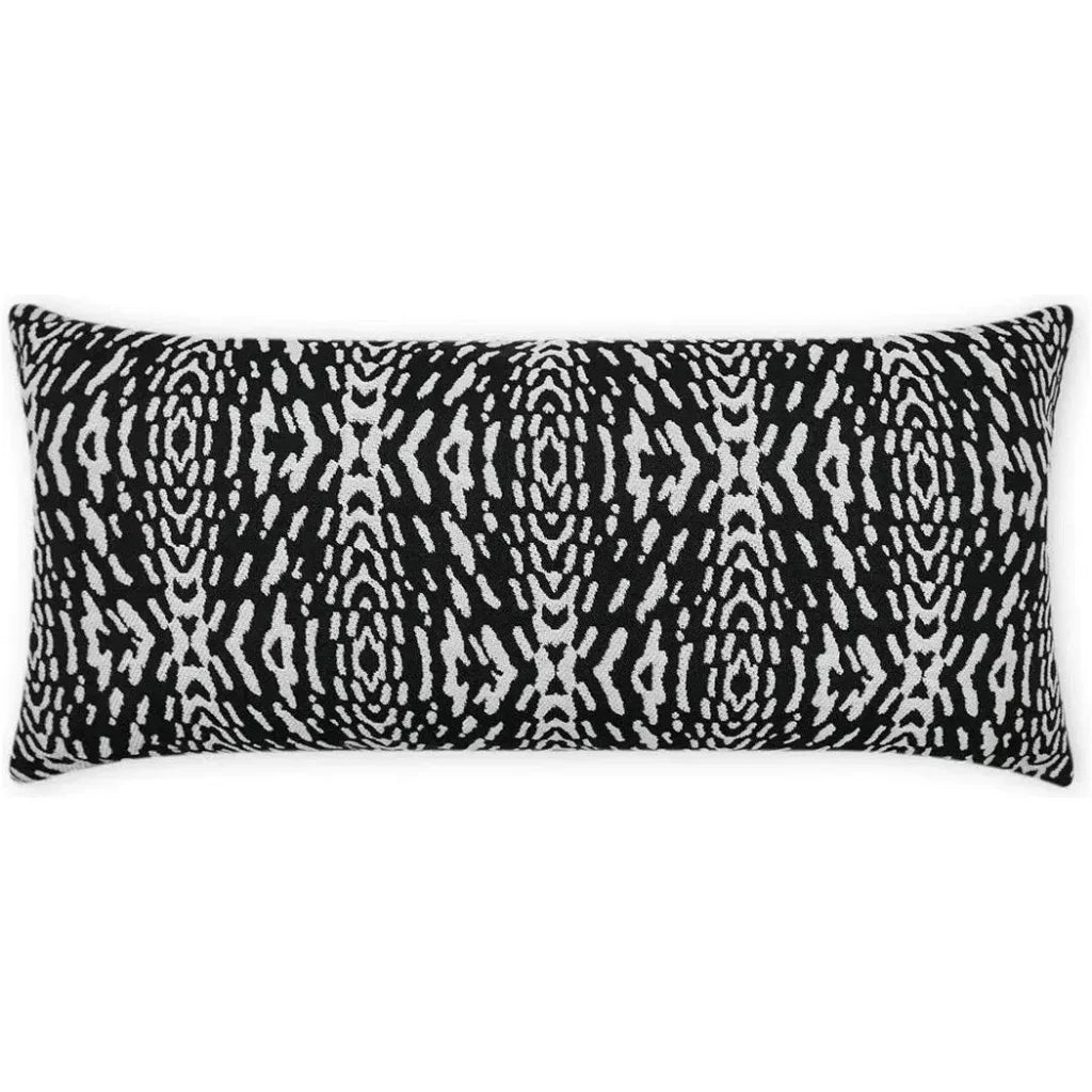 Outdoor Riff Lumbar Pillow - Ebony-Outdoor Pillows-D.V. Kap-LOOMLAN