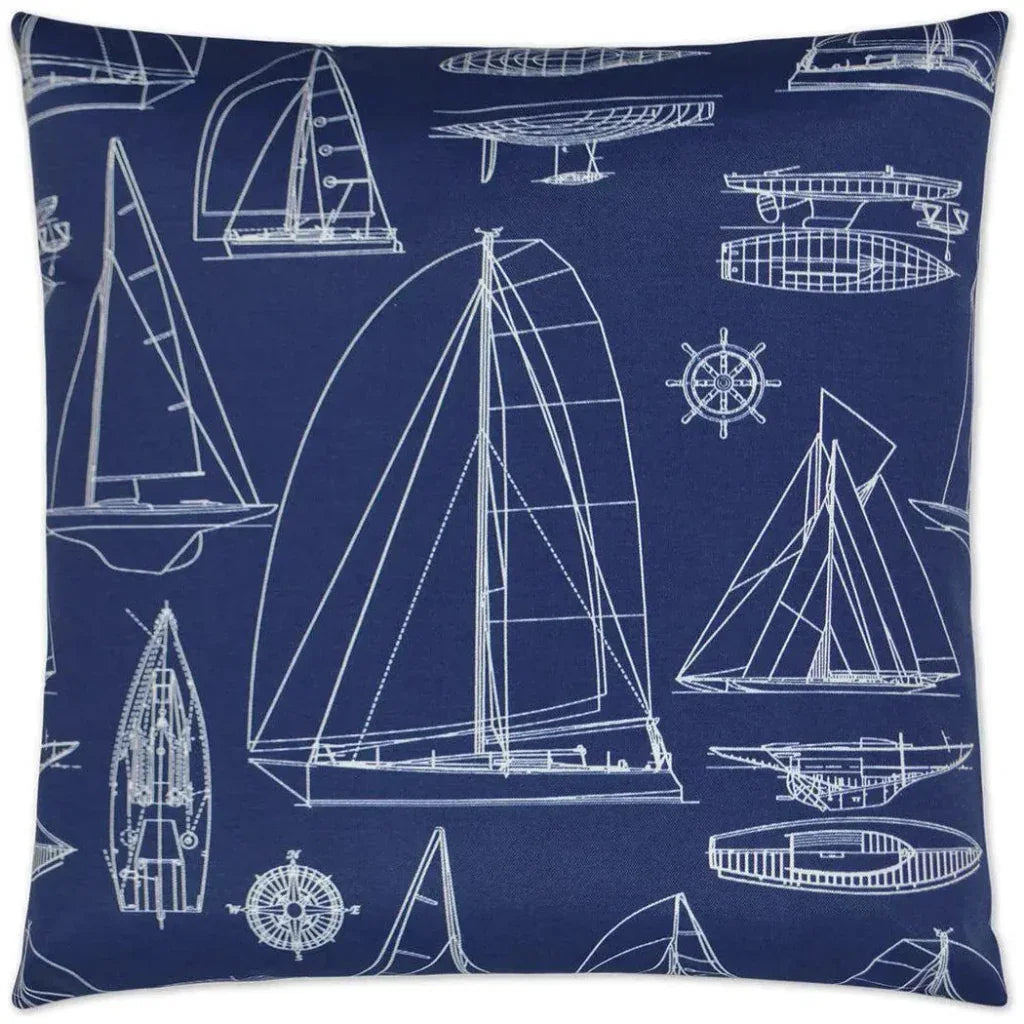 Outdoor Sailing Pillow - Navy-Outdoor Pillows-D.V. Kap-LOOMLAN