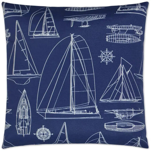 Outdoor Sailing Pillow - Navy-Outdoor Pillows-D.V. Kap-LOOMLAN