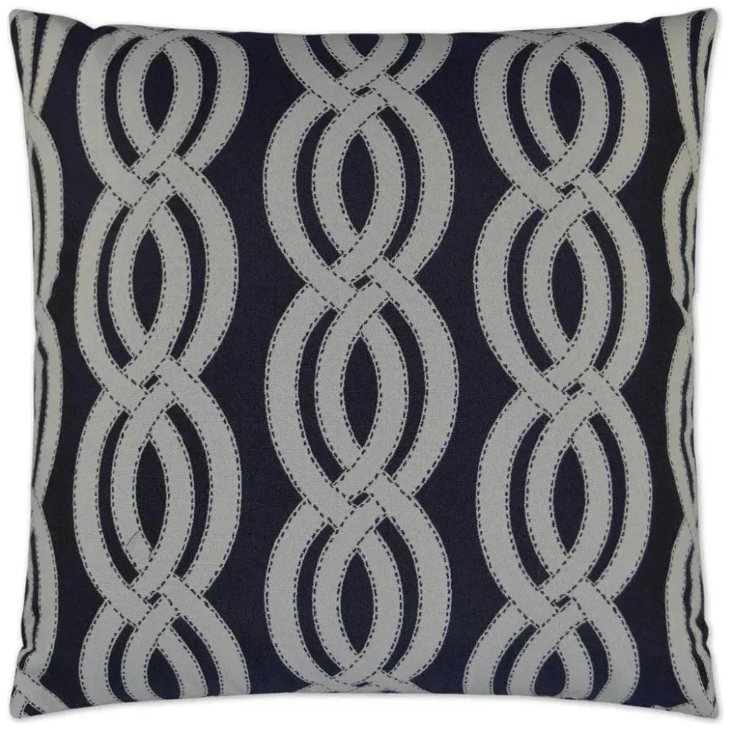 Outdoor Sea Shore Pillow - Navy-Outdoor Pillows-D.V. Kap-LOOMLAN