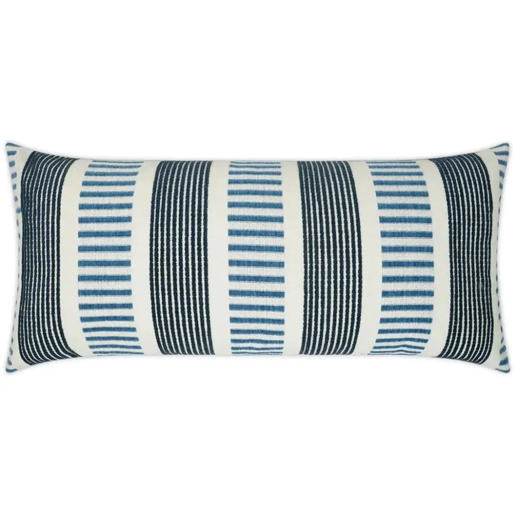 Outdoor Sideline Lumbar Pillow - Indigo-Outdoor Pillows-D.V. Kap-LOOMLAN