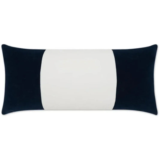Outdoor Sundance Band Lumbar Pillow - Navy-Outdoor Pillows-D.V. Kap-LOOMLAN