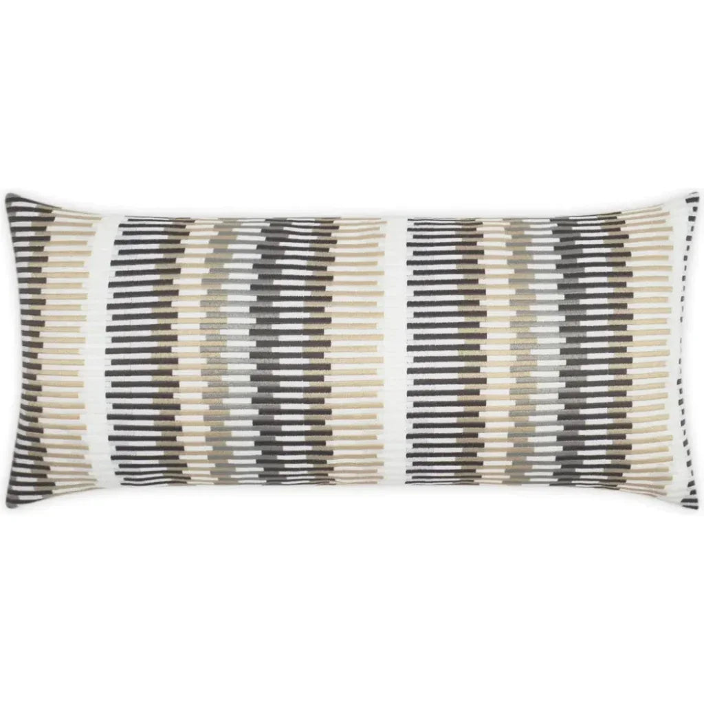 Outdoor Sunfun Stripe Lumbar Pillow - Linen-Outdoor Pillows-D.V. Kap-LOOMLAN