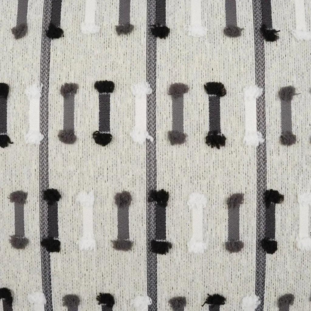 Outdoor Tassel Stripe Lumbar Pillow - Grey-Outdoor Pillows-D.V. Kap-LOOMLAN