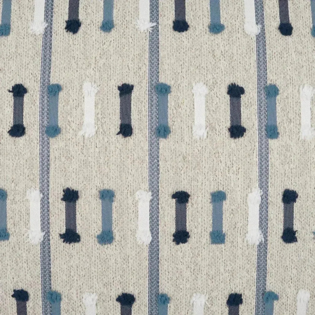 Outdoor Tassel Stripe Pillow - Blue-Outdoor Pillows-D.V. Kap-LOOMLAN