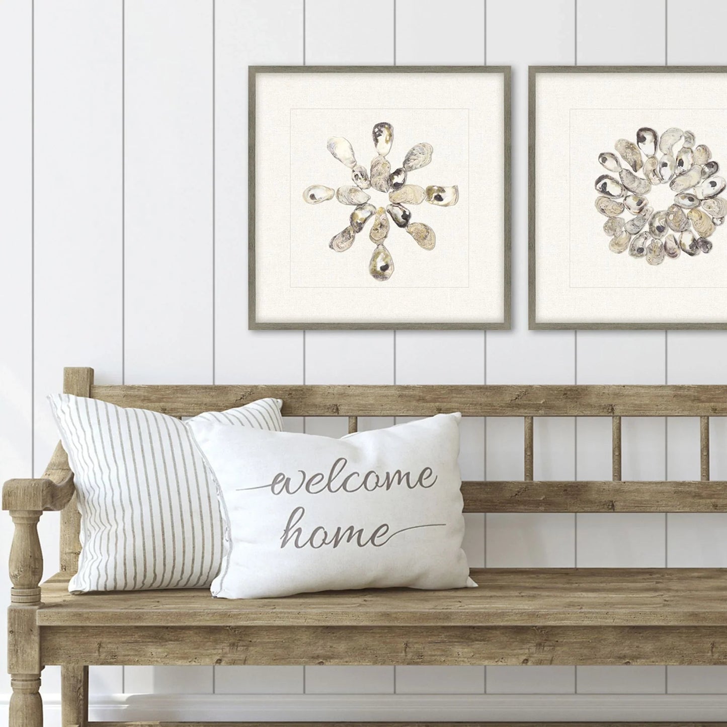 Oyster Shell Beige Canvas Art