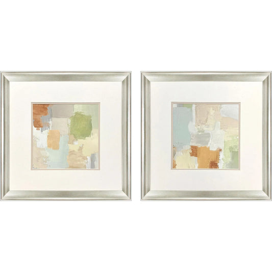Painted Sketch Green Framed Wall Art 2PC