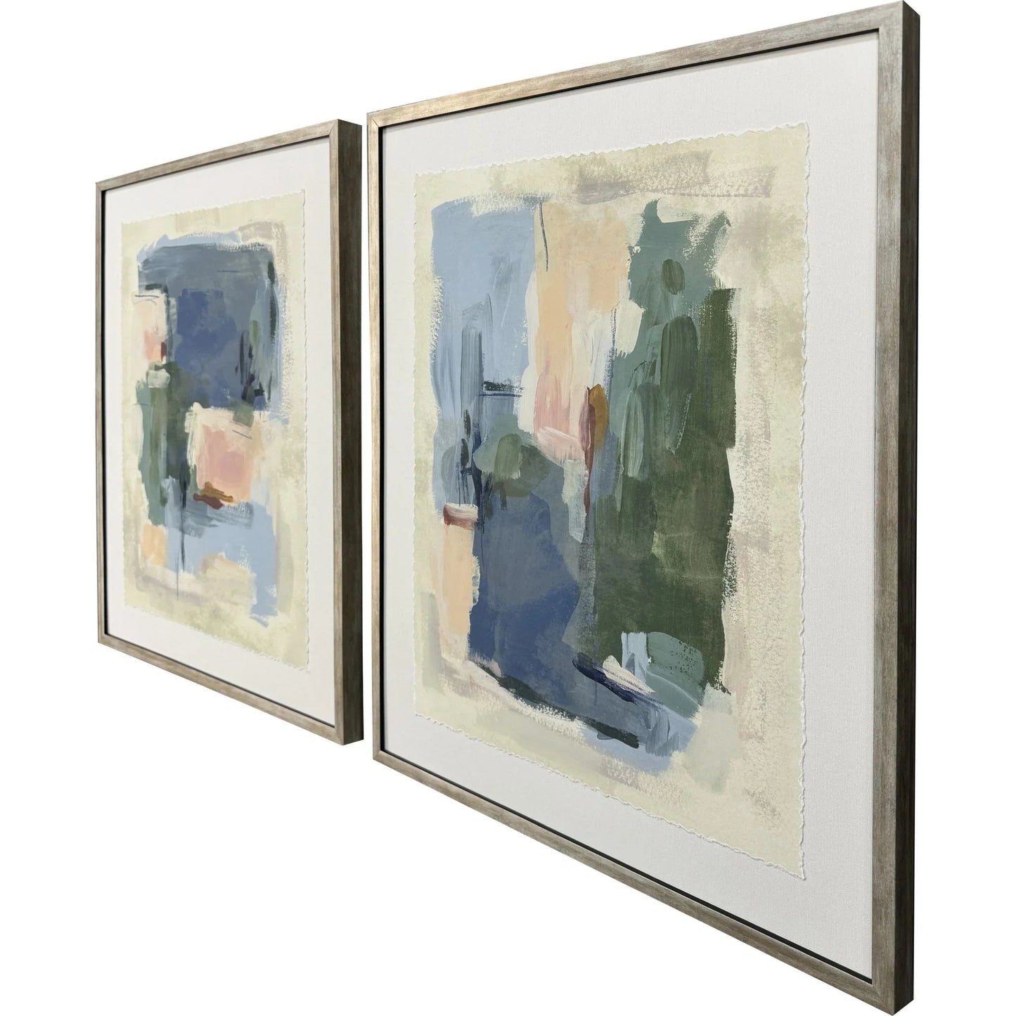Palette Map Wood Frame Blue Canvas Art 2PC