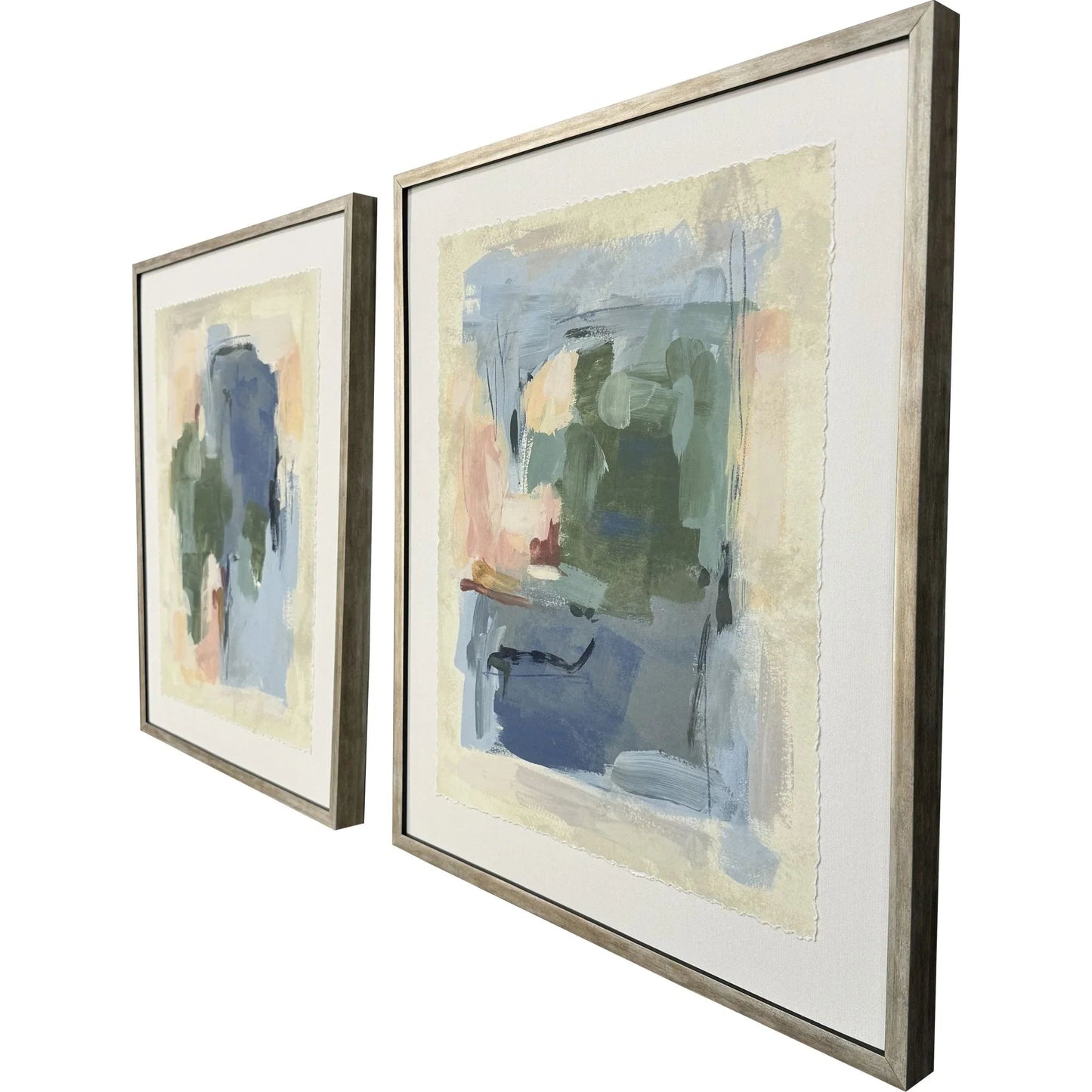 Palette Map Wood Frame Blue Canvas Art 2PC