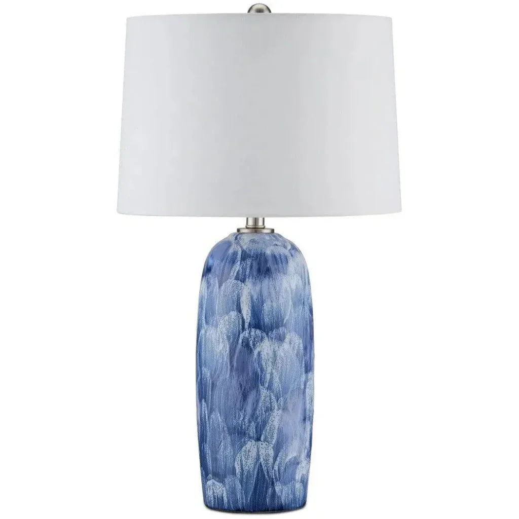 Pallas Ceramic Blue Table Lamp - LOOMLAN - Currey & Co - Table Lamps