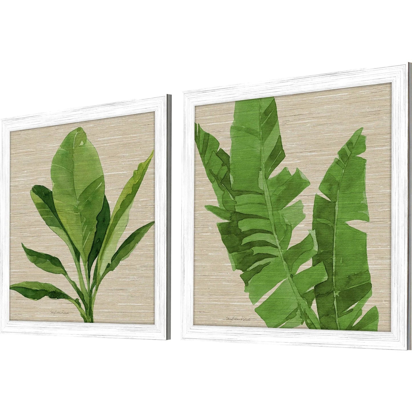 Palm Isle I Wood Frame Green Canvas Art 2PC