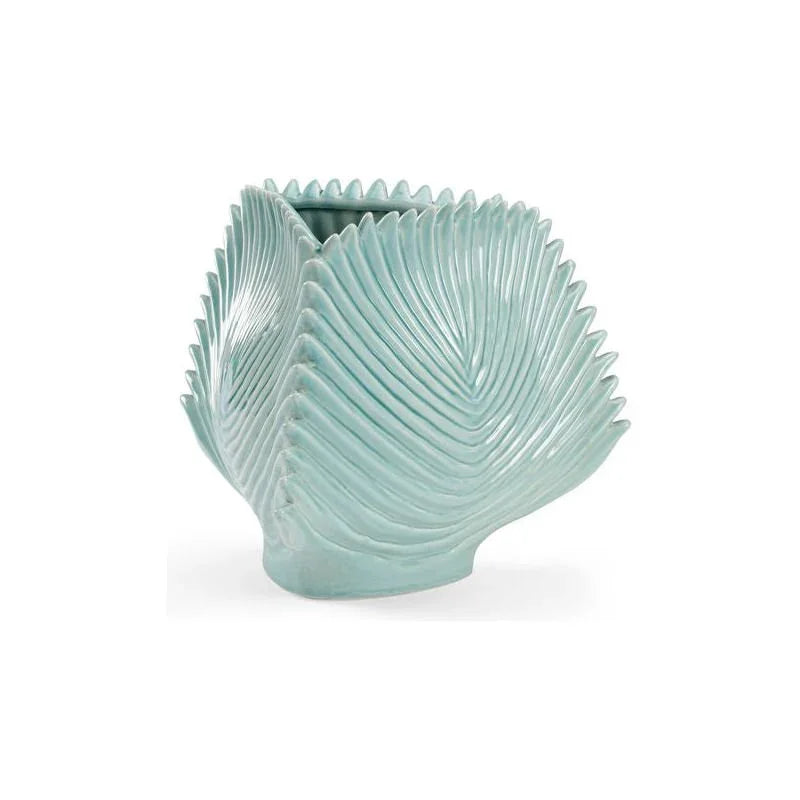 Palm Leaf Ceramic Vase - LOOMLAN - Chelsea House - Vases & Jars