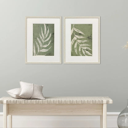 Palm Leaf Green Canvas Art 2PC