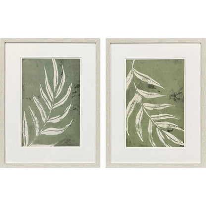 Palm Leaf Green Canvas Art 2PC