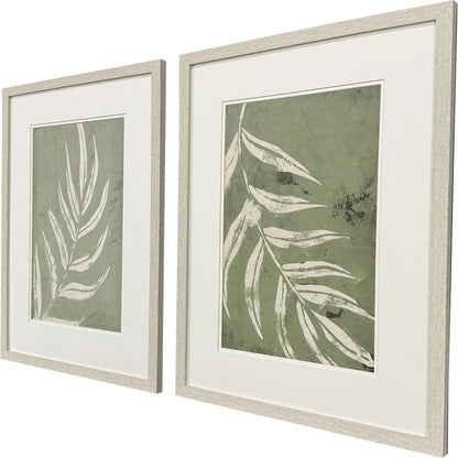 Palm Leaf Green Framed Wall Art 2PC -- view 3