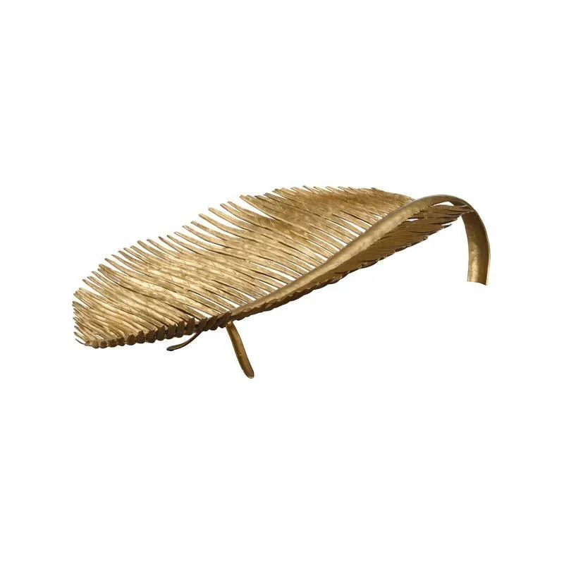 Palm Leaf Styled Gold Fruit Bowl - LOOMLAN - Chelsea House - Boxes & Bowls