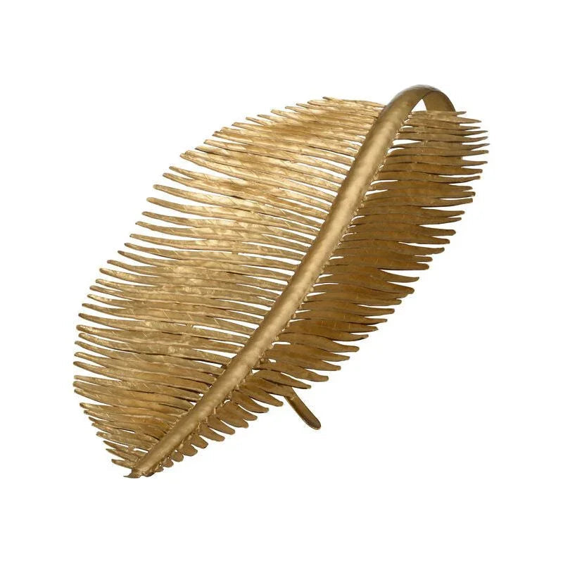 Palm Leaf Styled Gold Fruit Bowl - LOOMLAN - Chelsea House - Boxes & Bowls