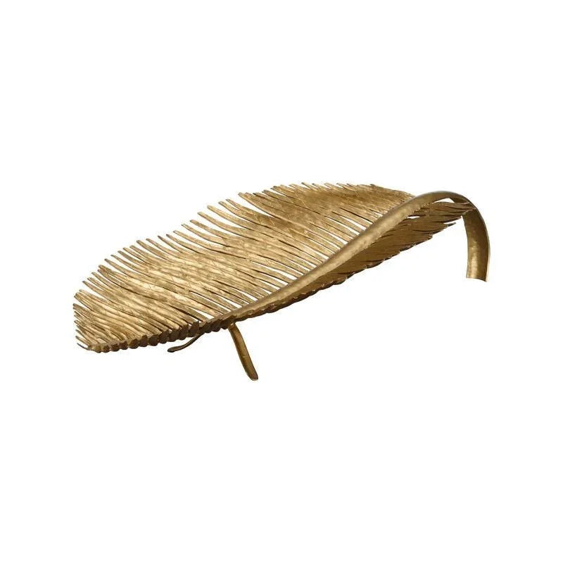 Palm Leaf Styled Gold Fruit Bowl - LOOMLAN - Chelsea House - Boxes & Bowls