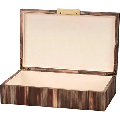 Palm Marquetry Decorative Box - LOOMLAN - Jamie Young - Boxes & Bowls